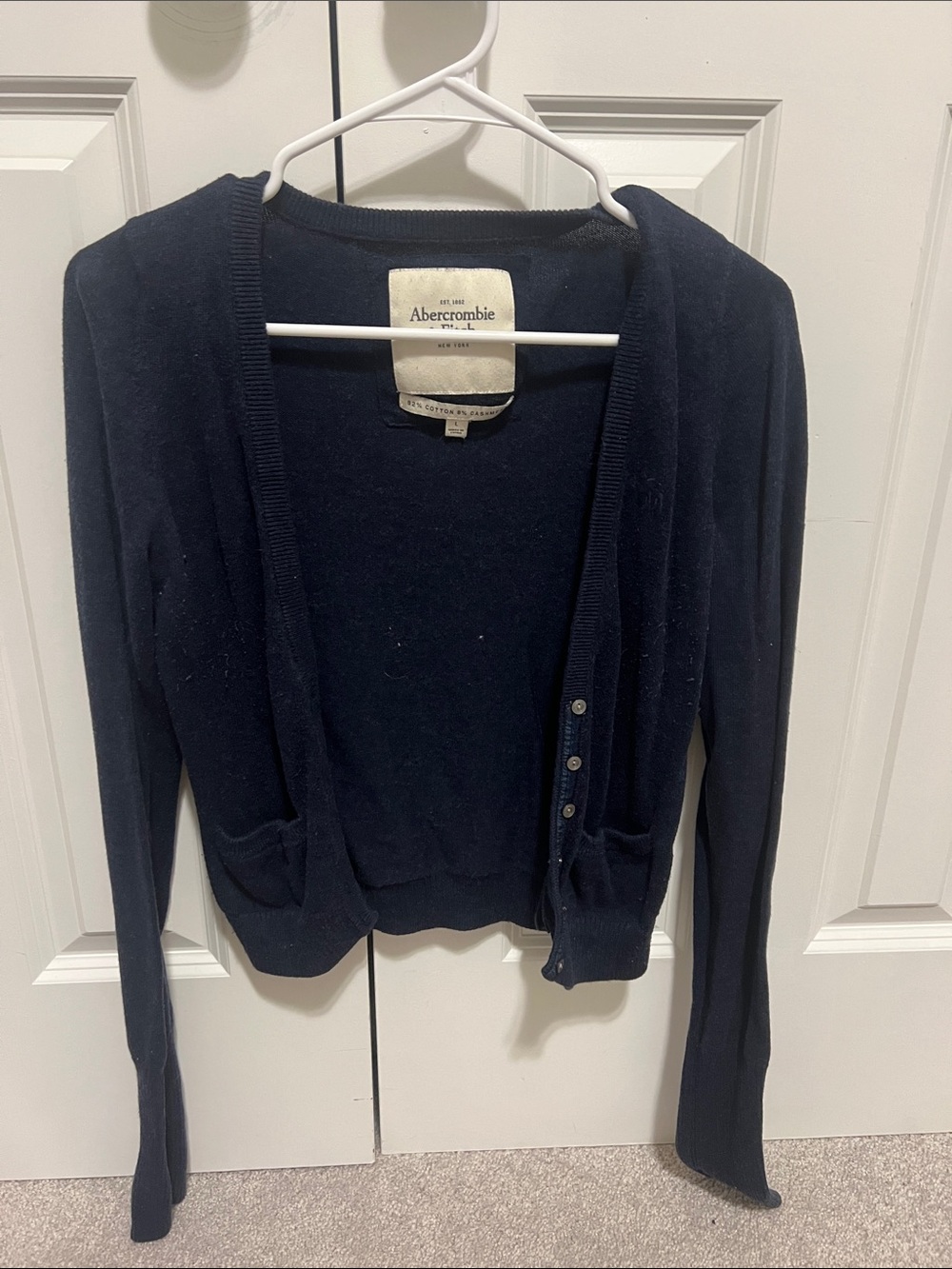 Abercrombie & Fitch Dark Navy Women's Button-Front Cardigan